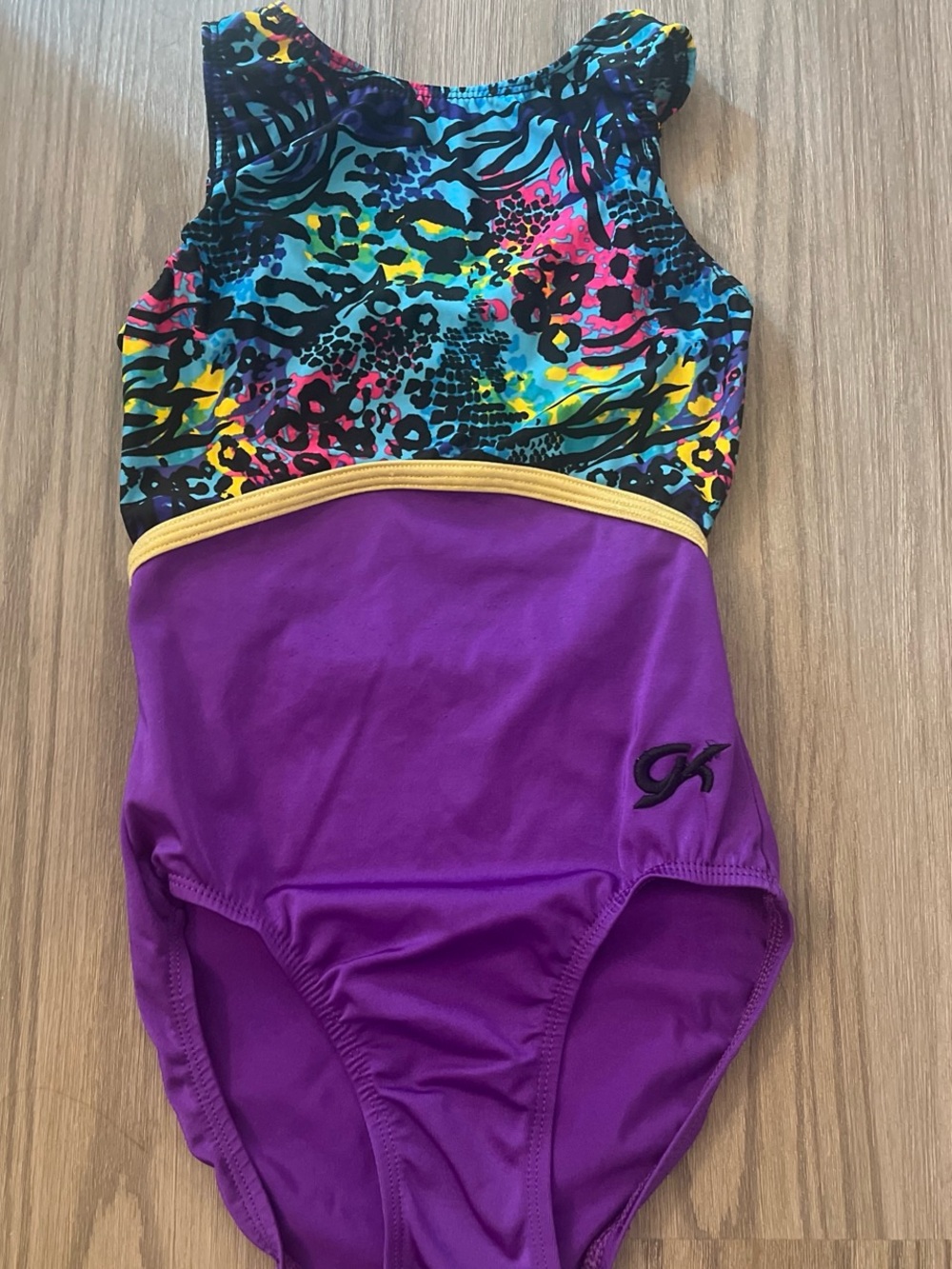 GK Purple & Multicolor adult XS gymnastics leotard